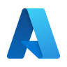 Blue, stylized A-shaped logo on a black background with a gradient from light to dark blue