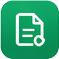 Document icon on a green rounded square button