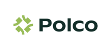 Polco logo featuring a green geometric symbol to the left of the word 'Polco' in dark text.