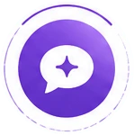 ai-services-icon-2webp - Rannsolve - Rannsolve Purple circular messaging app icon featuring a white chat bubble in the center.